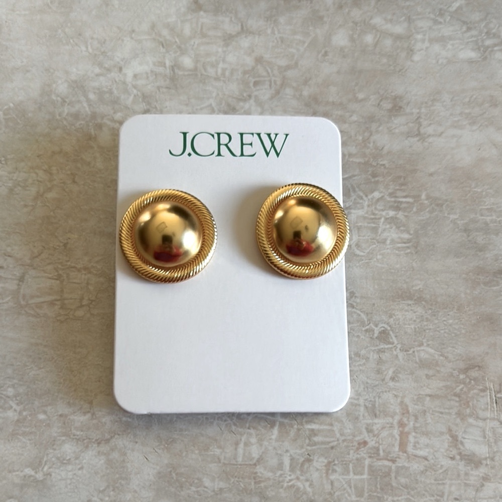 J.Crew Gold Button Earrings